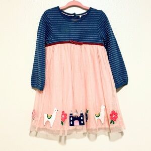 tulle dress Mini boden magical castle pink blue llamas 18-24M